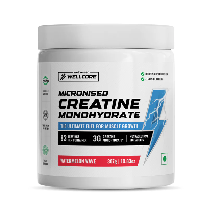 wellcore pure micronised creatine monohydrate | watermelon wave (307g, 83 servings) wellcore pure micronised creatine monohydrate | watermelon wave (307g, 83 servings)