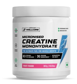 wellcore pure micronised creatine monohydrate (307g, 83 servings) fruit fusion